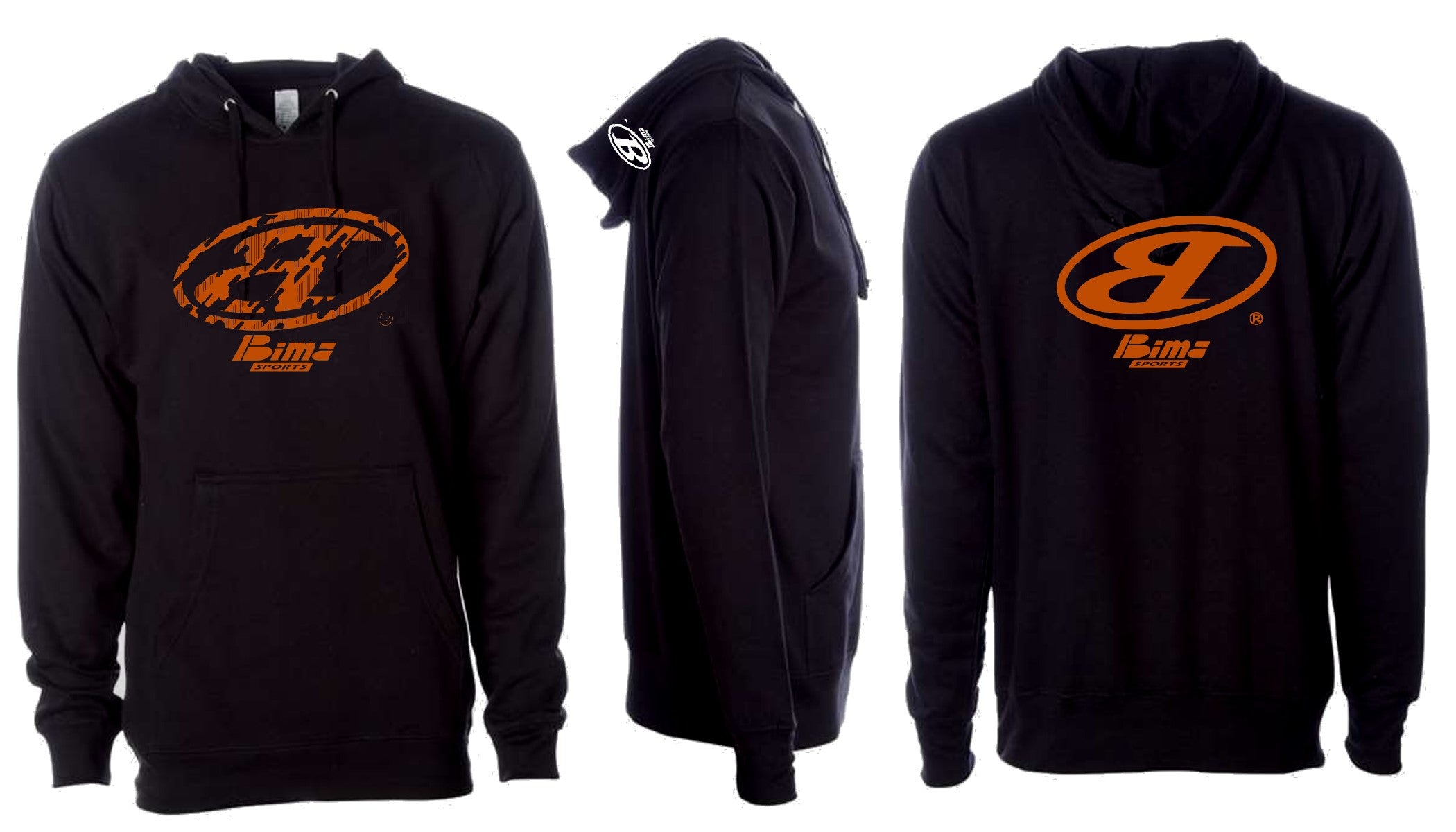 BLACK & ORANGE BIMA HOODIE
