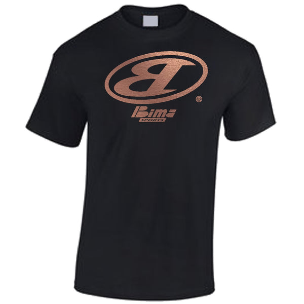 Bima Rose Gold Metallix Classix Logo Black Tee