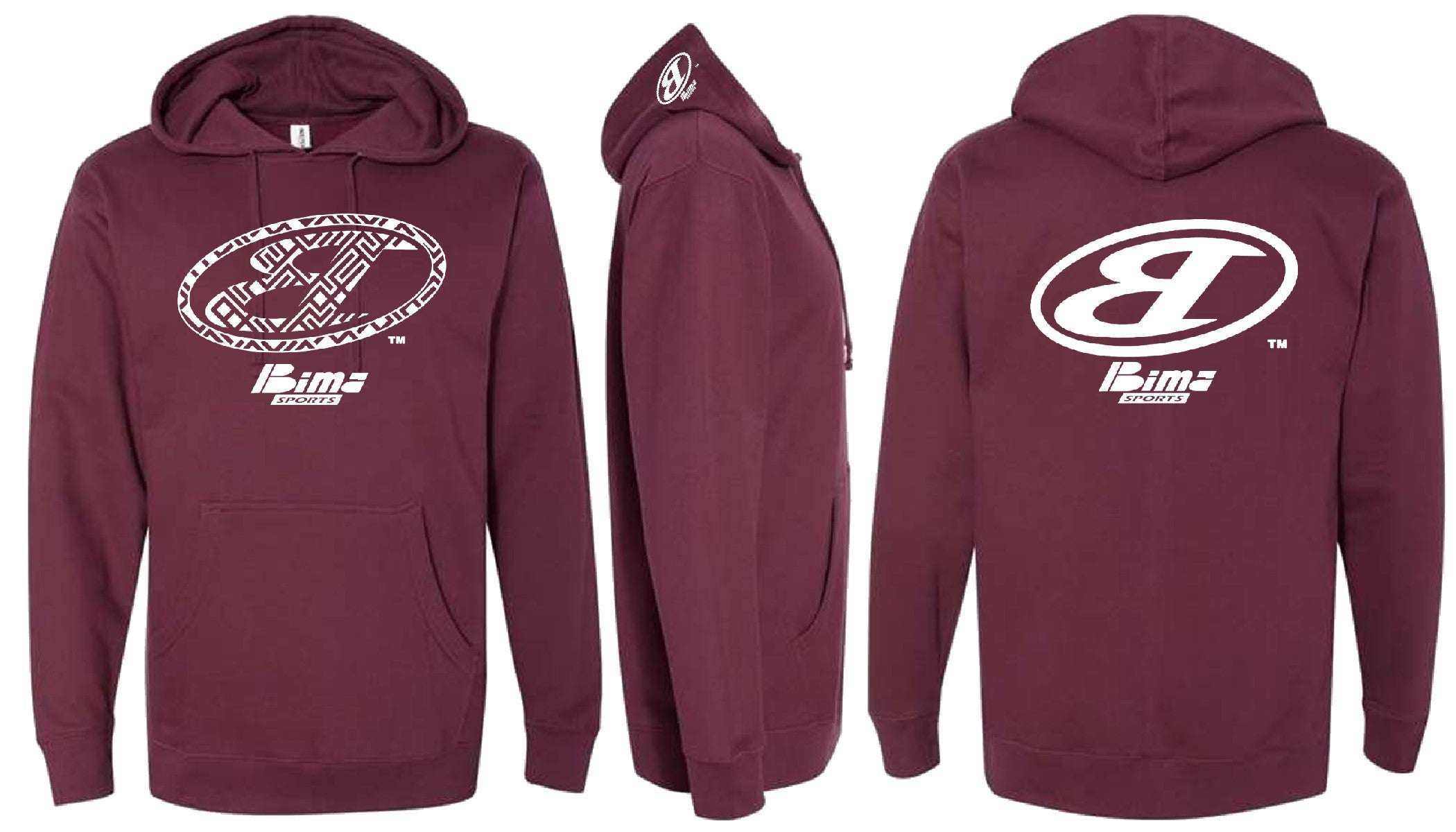 MAROON & WHITE BIMA HOODIE