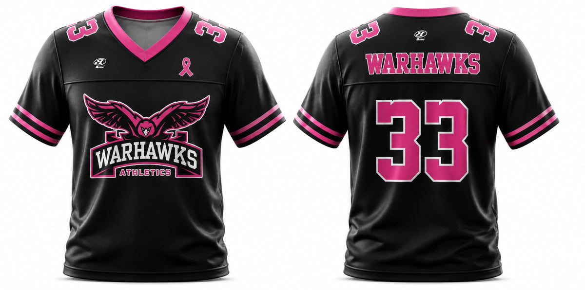 Warhawks Athletics Breast Cancer Awareness Jersey - Black/Pink by BIMA Sports