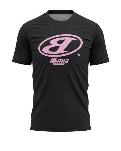 Bima Light Pink Classix Logo Black Tee
