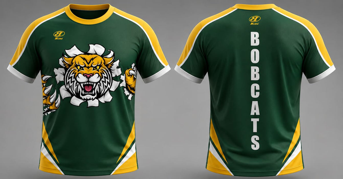 Morrow Middle School Bobcats Sublimated DriFit Shirt (Green/Gold)