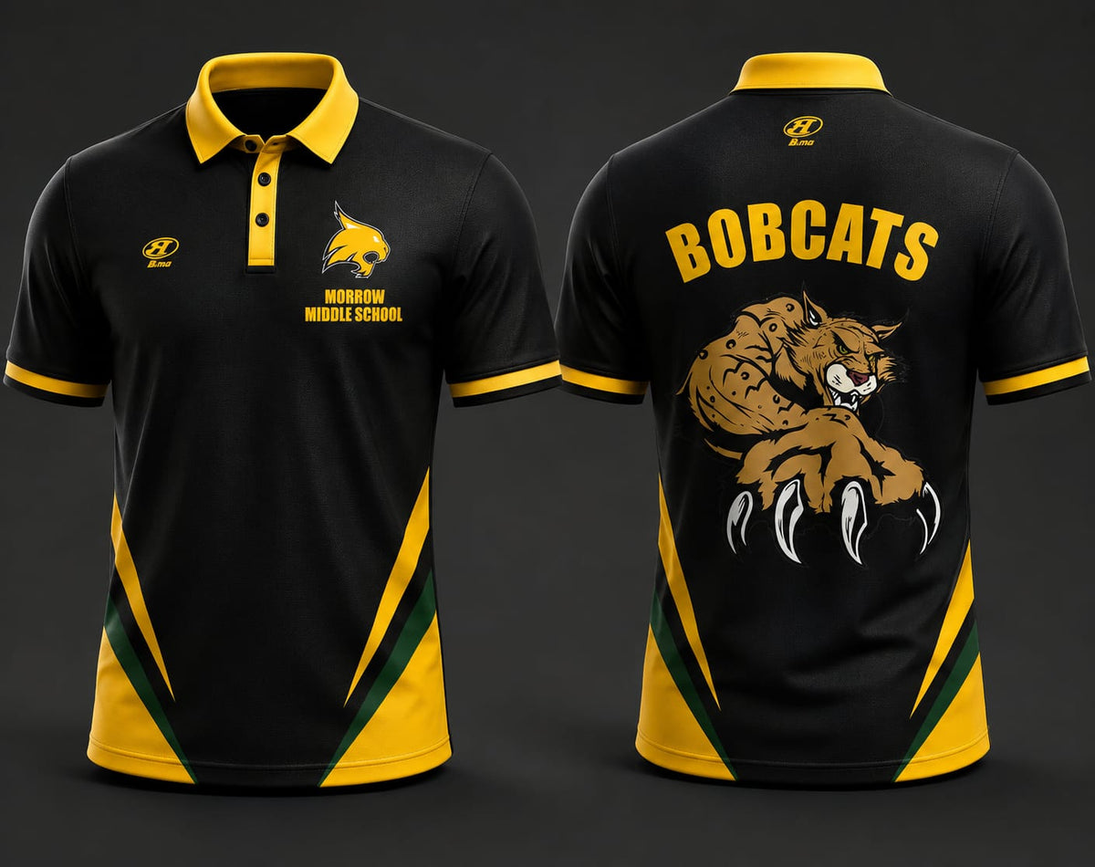 Morrow Middle School Bobcats Polo Shirt Black