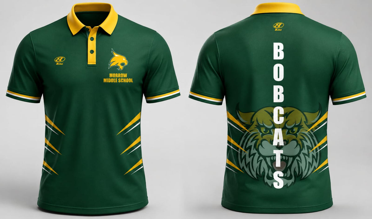 Morrow Middle School Bobcats Polo Shirt Green