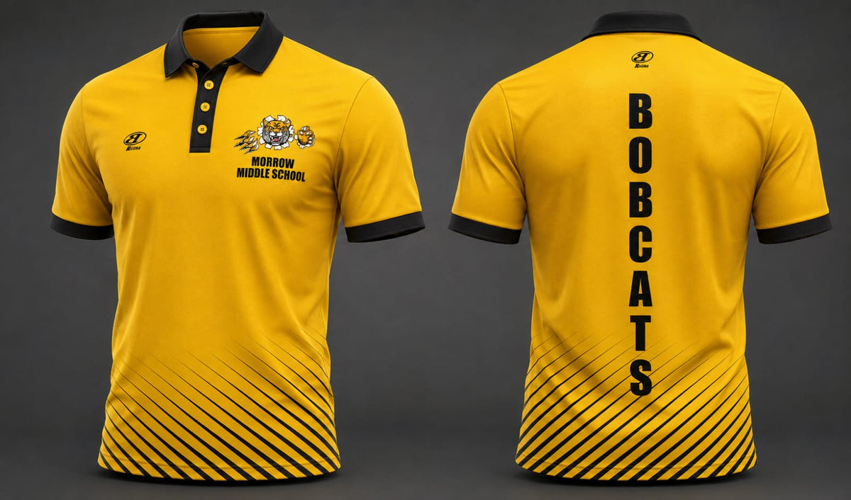 Morrow Middle School Bobcats Polo Shirt Gold